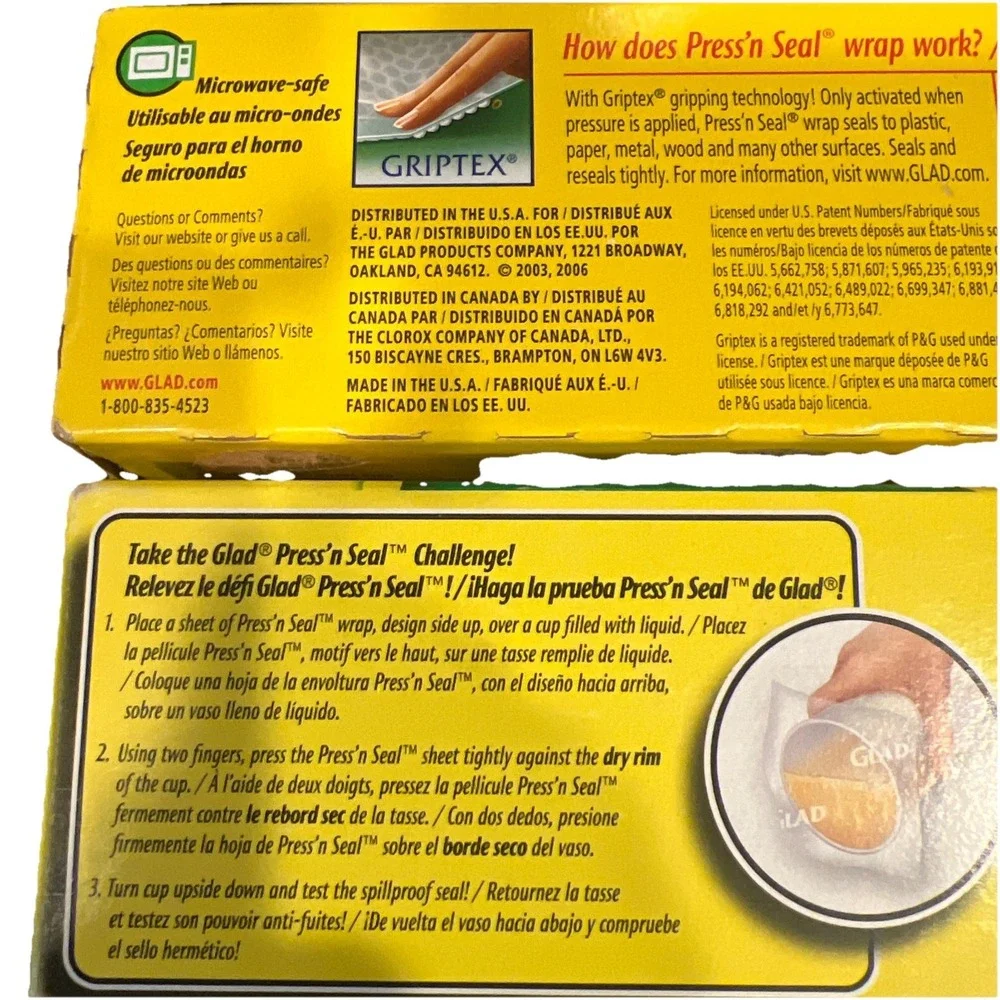 Vtg Lot Glad Press'N Seal Sealing‎ Wrap  2003 2006 Prop Movie
